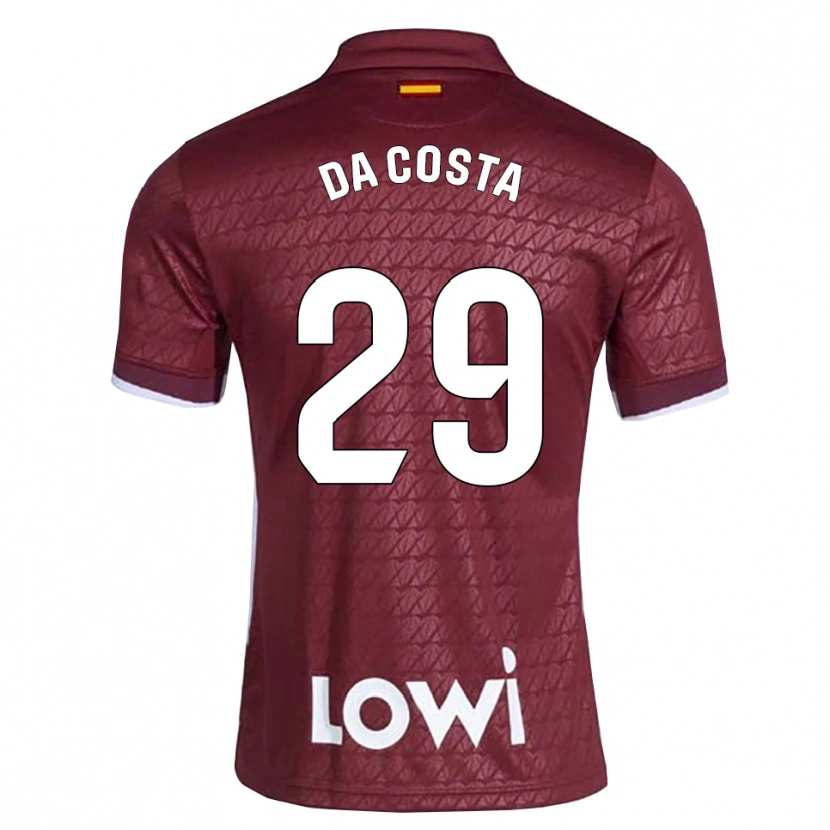 Danxen Dzieci Coba Da Costa #29 Ciemnoczerwony Biały Wyjazdowa Koszulka 2026/27 Koszulki Klubowe