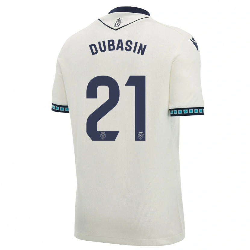 Danxen Dzieci Jonathan Dubasin #21 Biały Czarny Jasny Błękit Wyjazdowa Koszulka 2026/27 Koszulki Klubowe