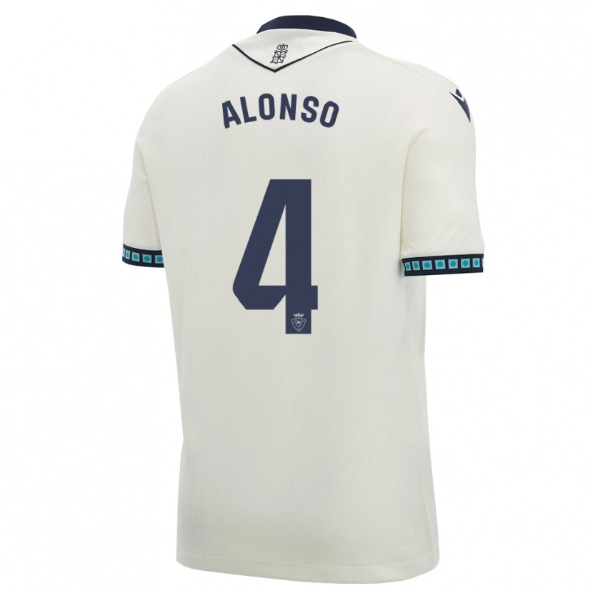 Danxen Dzieci Ander Alonso #4 Biały Czarny Jasny Błękit Wyjazdowa Koszulka 2026/27 Koszulki Klubowe