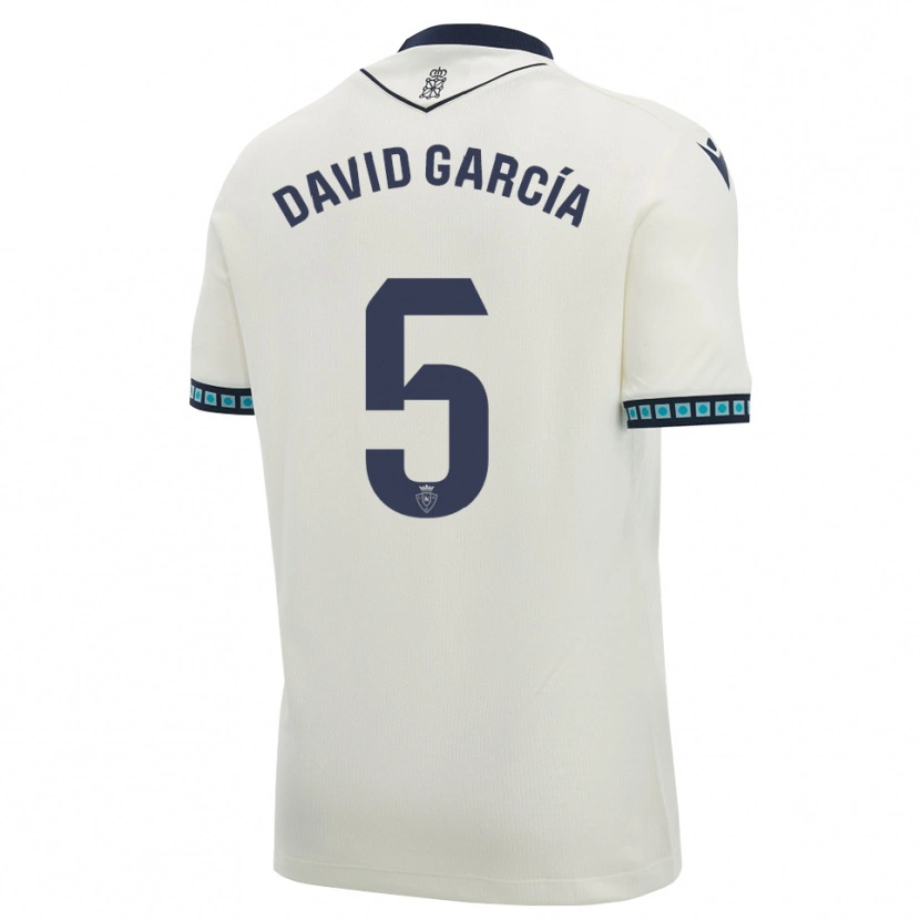 Danxen Dzieci David García #5 Biały Czarny Jasny Błękit Wyjazdowa Koszulka 2026/27 Koszulki Klubowe