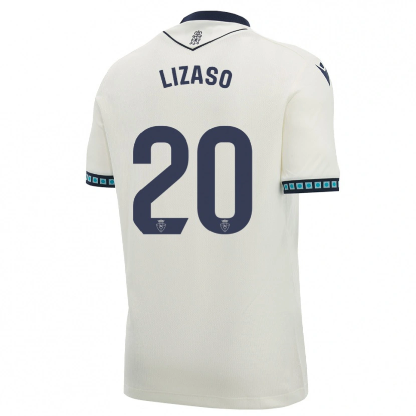 Danxen Dzieci Iker Lizaso #20 Biały Czarny Jasny Błękit Wyjazdowa Koszulka 2026/27 Koszulki Klubowe