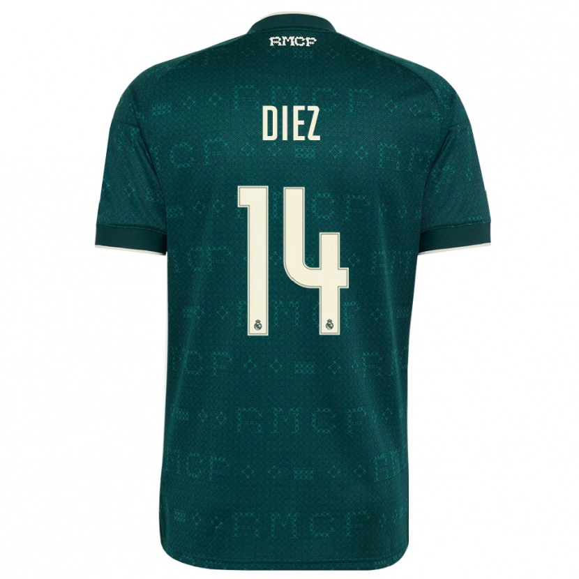 Danxen Dzieci Carlos Diez #14 Ciemnoszary Szary Biały Wyjazdowa Koszulka 2026/27 Koszulki Klubowe