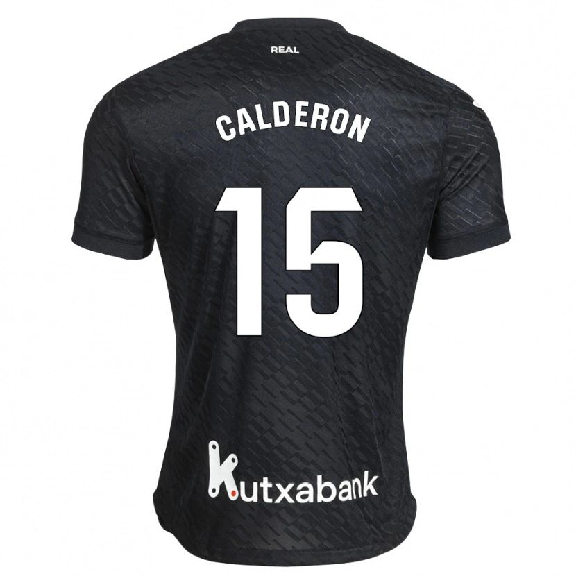 Danxen Dzieci Iker Calderon #15 Czarny Biały Wyjazdowa Koszulka 2026/27 Koszulki Klubowe