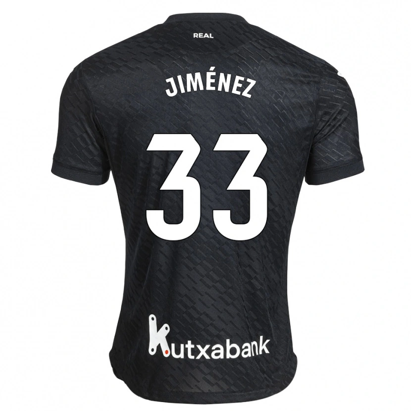 Danxen Dzieci Javier Jiménez #33 Czarny Biały Wyjazdowa Koszulka 2026/27 Koszulki Klubowe