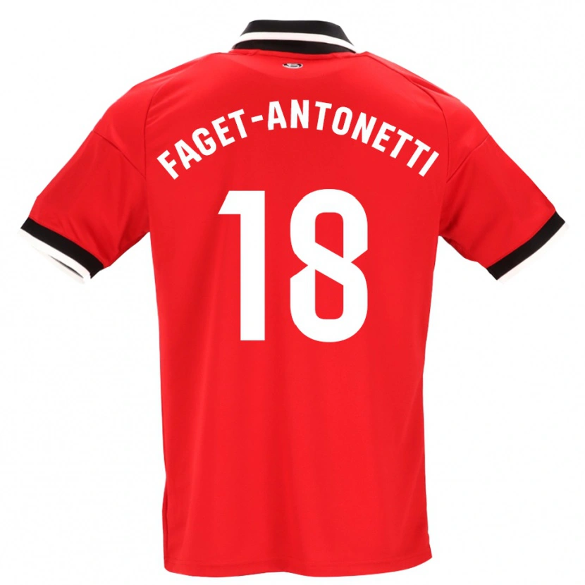 Danxen Dzieci Roméo Faget-Antonetti #18 Czarny Biały Czerwony Wyjazdowa Koszulka 2026/27 Koszulki Klubowe