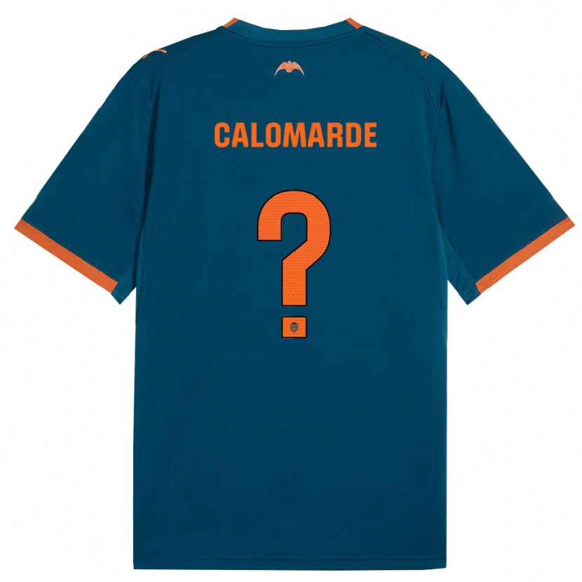 Danxen Dzieci Jorge Calomarde #0 Stalowoniebieski Pomarańczowy Wyjazdowa Koszulka 2026/27 Koszulki Klubowe