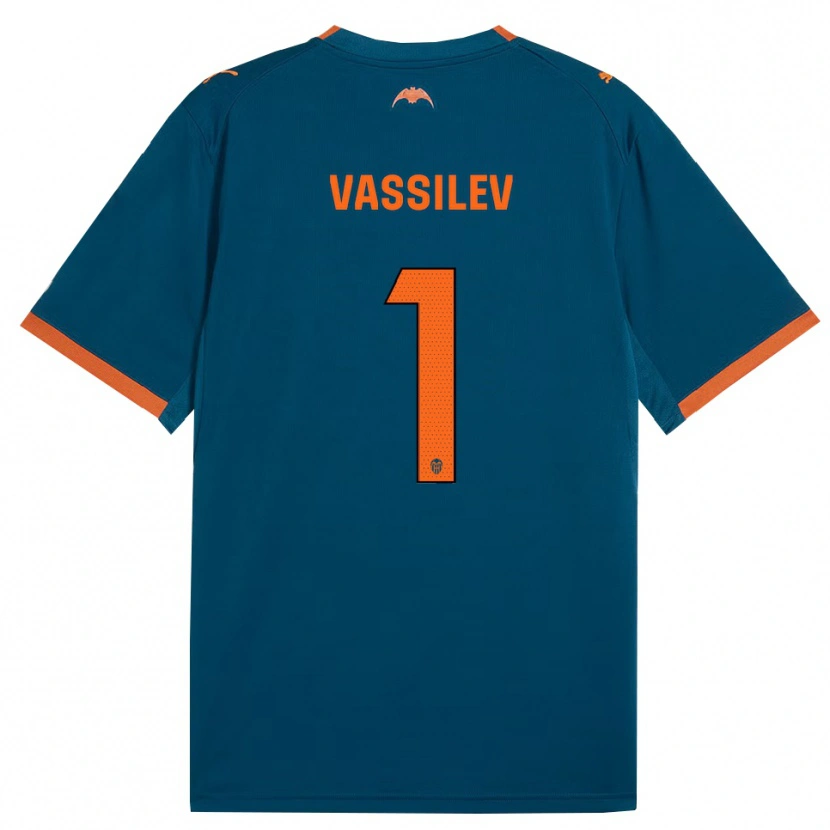 Danxen Dzieci David Vassilev #1 Stalowoniebieski Pomarańczowy Wyjazdowa Koszulka 2026/27 Koszulki Klubowe