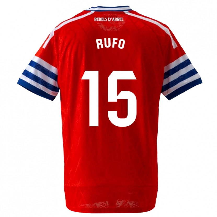 Danxen Dzieci Xavi Rufo #15 Królewski Niebieski Czerwony Wyjazdowa Koszulka 2026/27 Koszulki Klubowe
