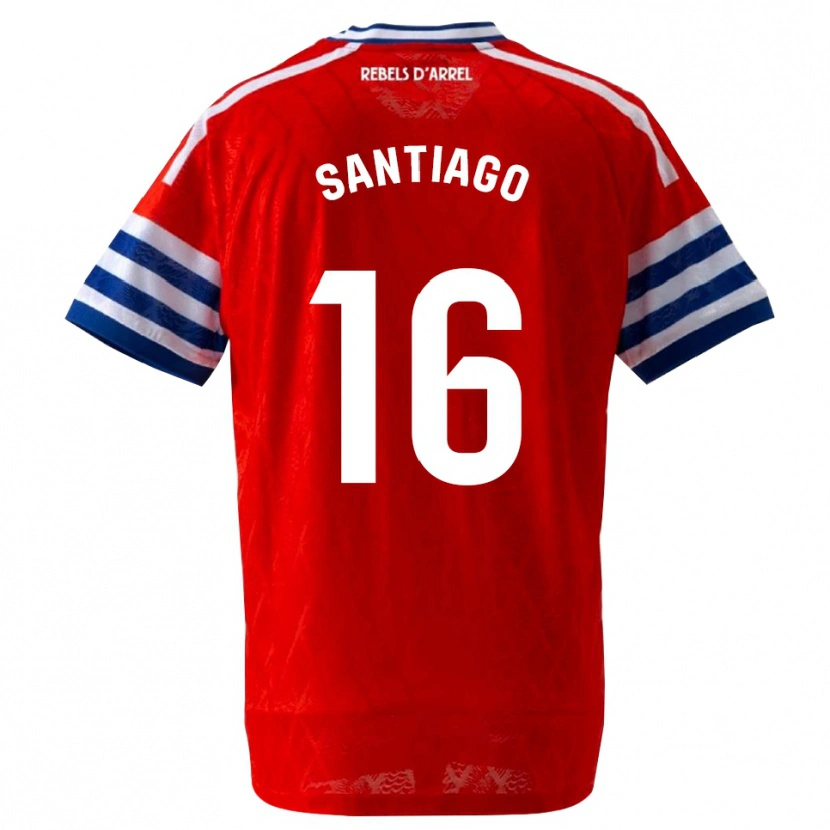 Danxen Dzieci Alejandro Santiago #16 Królewski Niebieski Czerwony Wyjazdowa Koszulka 2026/27 Koszulki Klubowe