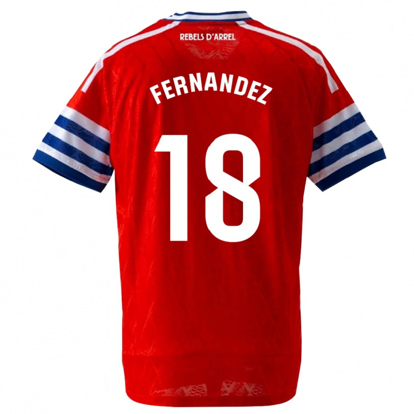 Danxen Dzieci Marcos Fernández #18 Królewski Niebieski Czerwony Wyjazdowa Koszulka 2026/27 Koszulki Klubowe