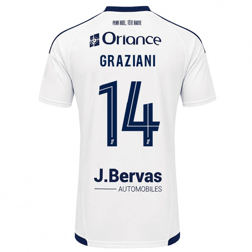 Danxen Dzieci Kelyan Graziani #14 Granatowy Biały Wyjazdowa Koszulka 2026/27 Koszulki Klubowe