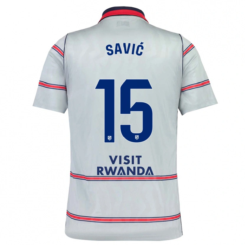 Danxen Dzieci Stefan Savic #15 Szary Czerwony Królewski Niebieski Trzeci Komplet Koszulka 2026/27 Koszulki Klubowe