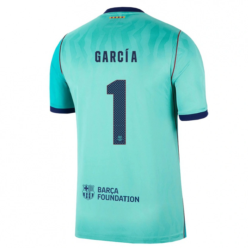 Danxen Dzieci Joan García #1 Aqua Ciemny Turkus Królewski Niebieski Trzeci Komplet Koszulka 2026/27 Koszulki Klubowe