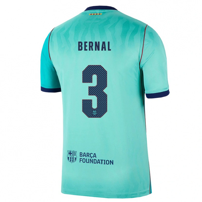Danxen Dzieci Lucas Bernal #3 Aqua Ciemny Turkus Królewski Niebieski Trzeci Komplet Koszulka 2026/27 Koszulki Klubowe