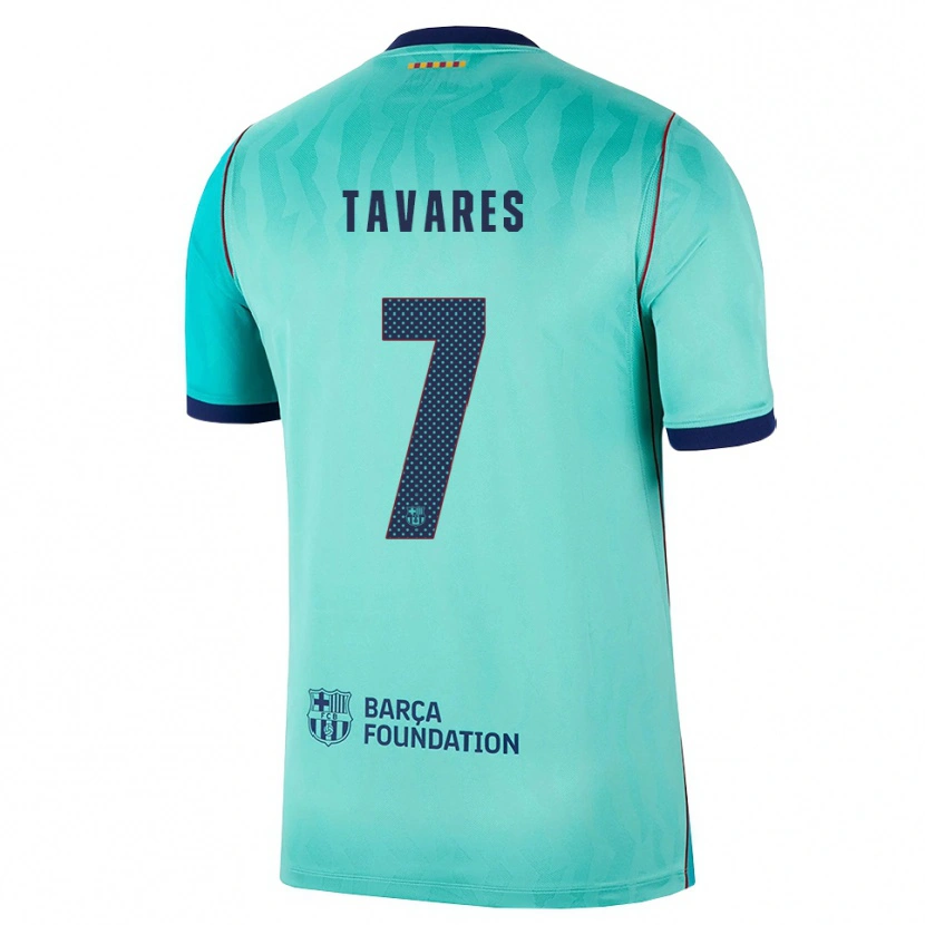 Danxen Dzieci Ajay Tavares #7 Aqua Ciemny Turkus Królewski Niebieski Trzeci Komplet Koszulka 2026/27 Koszulki Klubowe