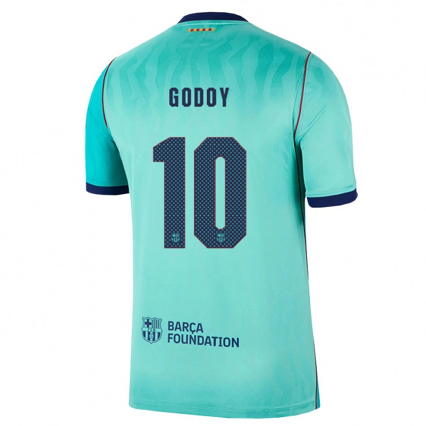 Danxen Dzieci Alan Godoy #10 Aqua Ciemny Turkus Królewski Niebieski Trzeci Komplet Koszulka 2026/27 Koszulki Klubowe