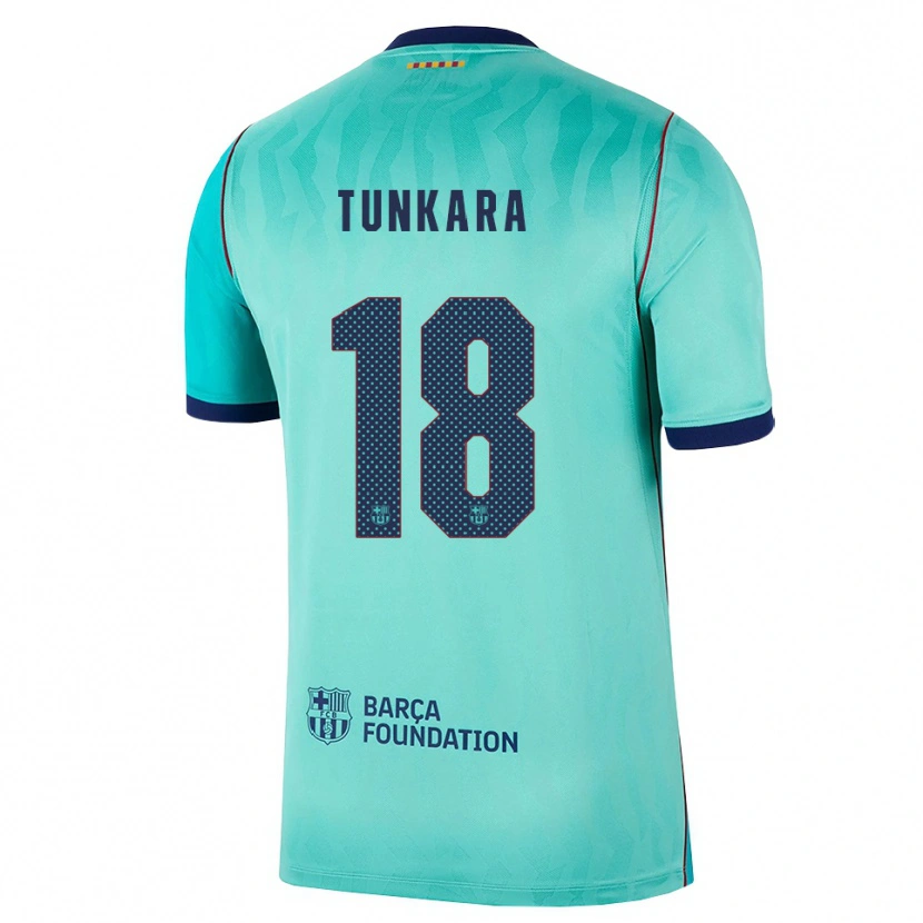 Danxen Dzieci Ebrima Tunkara #18 Aqua Ciemny Turkus Królewski Niebieski Trzeci Komplet Koszulka 2026/27 Koszulki Klubowe