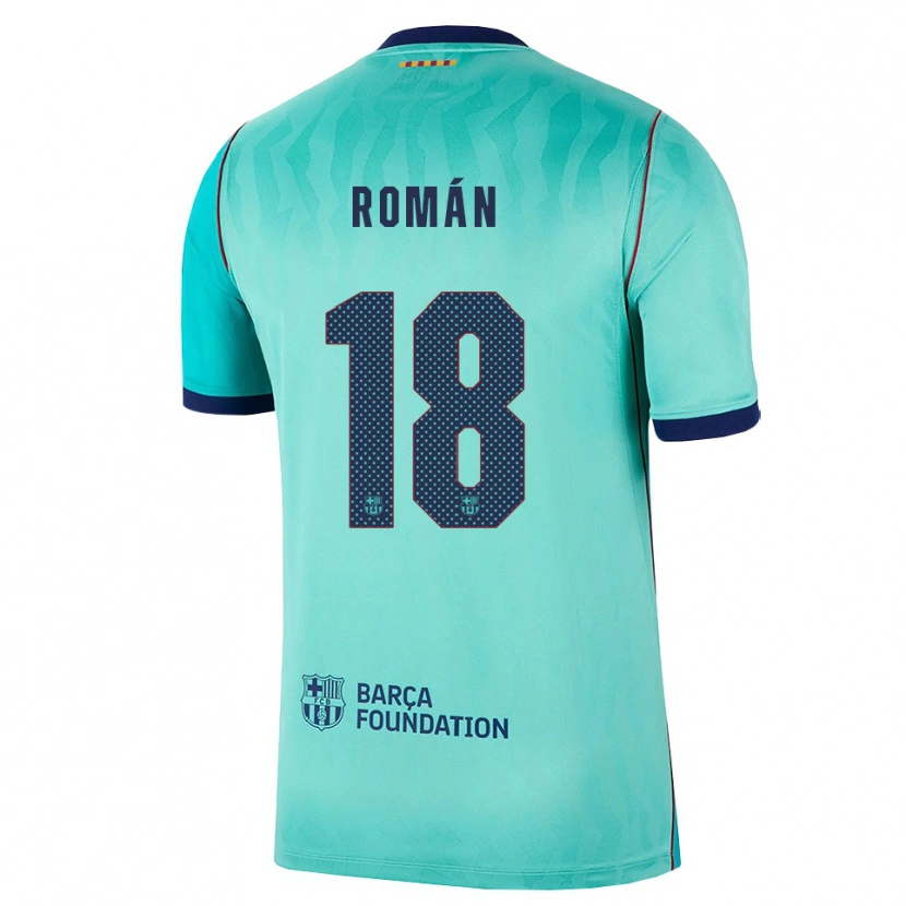 Danxen Dzieci Pocho Román #18 Aqua Ciemny Turkus Królewski Niebieski Trzeci Komplet Koszulka 2026/27 Koszulki Klubowe
