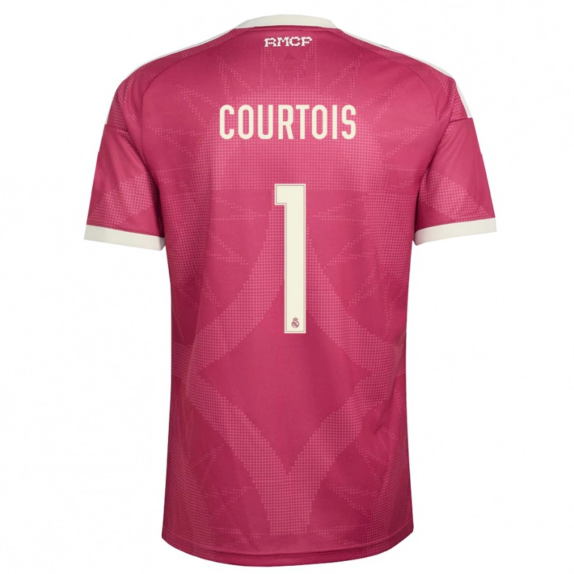 Danxen Dzieci Thibaut Courtois #1 Blado Fioletowy Czerwony Biały Trzeci Komplet Koszulka 2026/27 Koszulki Klubowe
