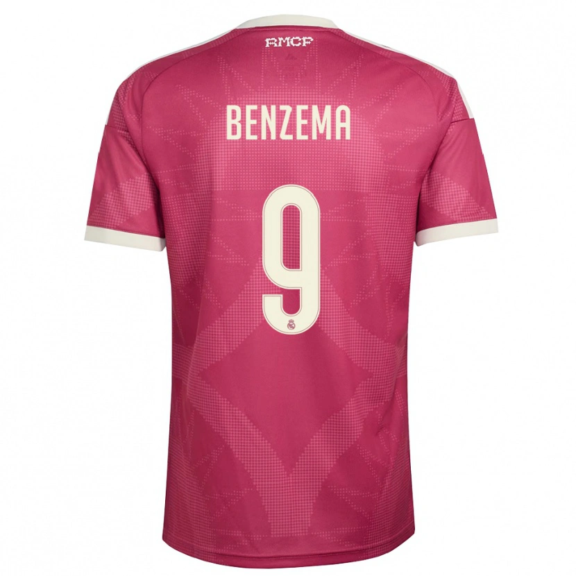 Danxen Dzieci Karim Benzema #9 Blado Fioletowy Czerwony Biały Trzeci Komplet Koszulka 2026/27 Koszulki Klubowe