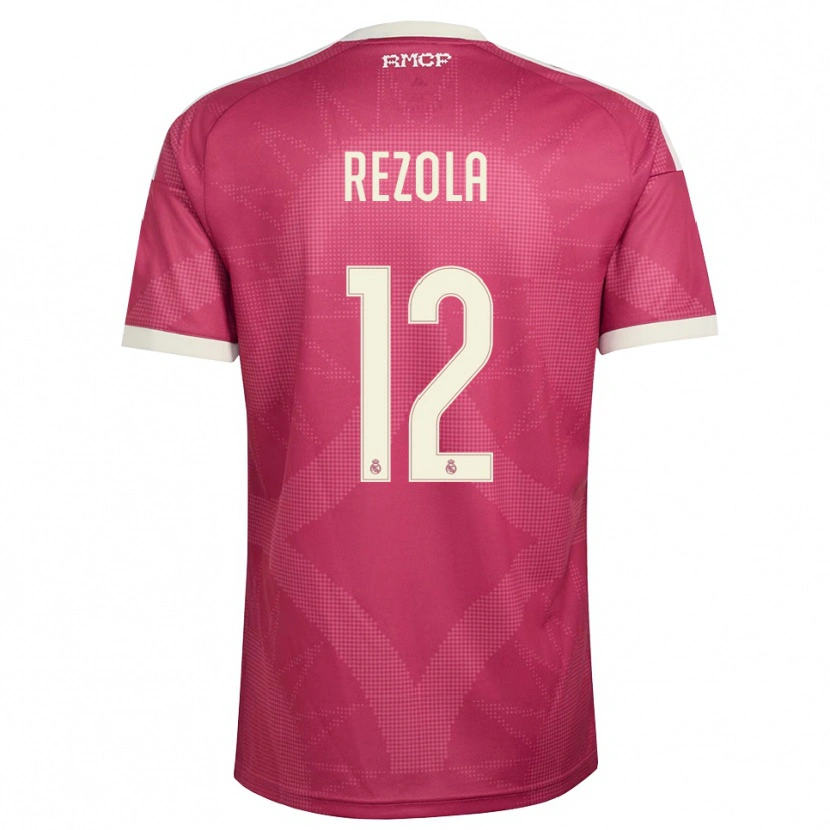 Danxen Dzieci Manex Rezola #12 Blado Fioletowy Czerwony Biały Trzeci Komplet Koszulka 2026/27 Koszulki Klubowe