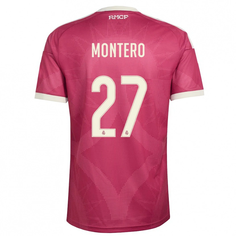 Danxen Dzieci Pablo Montero #27 Blado Fioletowy Czerwony Biały Trzeci Komplet Koszulka 2026/27 Koszulki Klubowe
