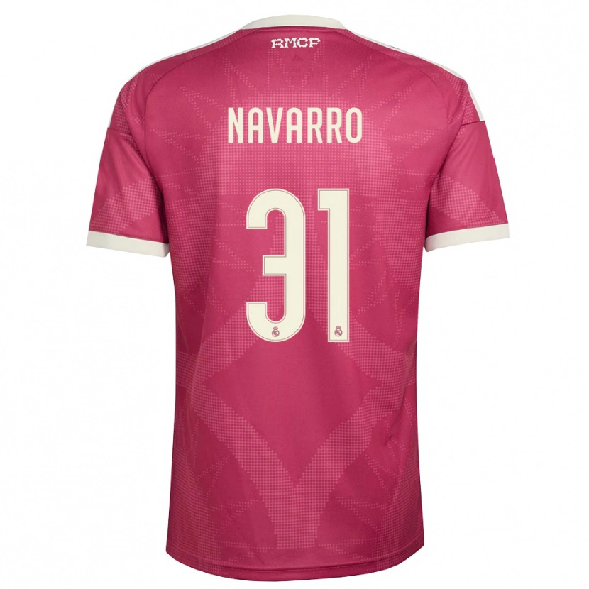 Danxen Dzieci Javi Navarro #31 Blado Fioletowy Czerwony Biały Trzeci Komplet Koszulka 2026/27 Koszulki Klubowe