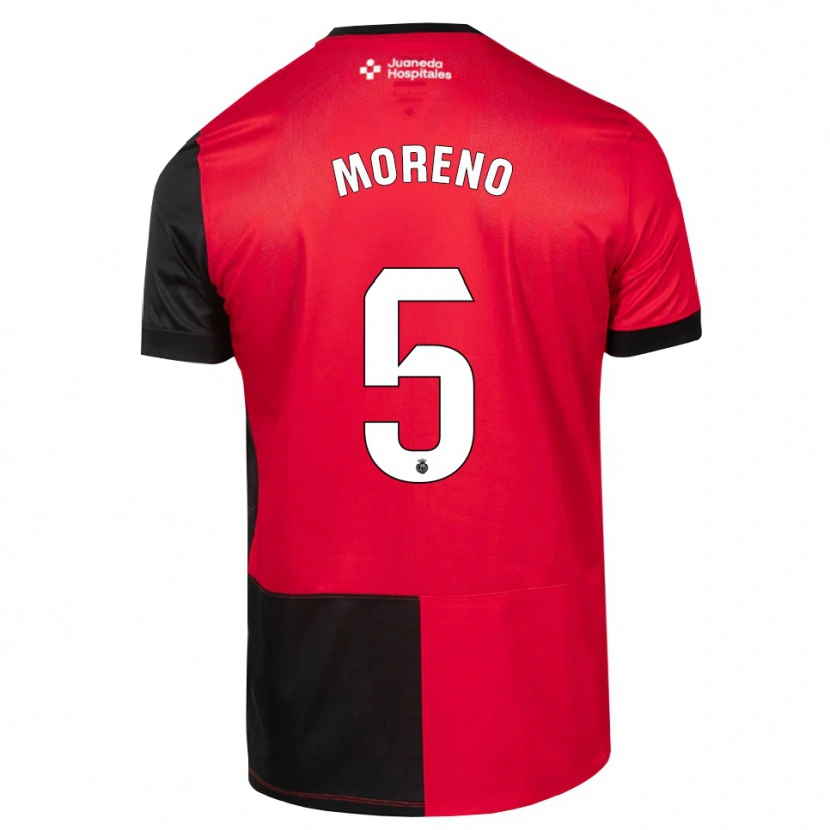 Danxen Dzieci Alberto Moreno #5 Czarny Czerwony Biały Domowa Koszulka 2026/27 Koszulki Klubowe