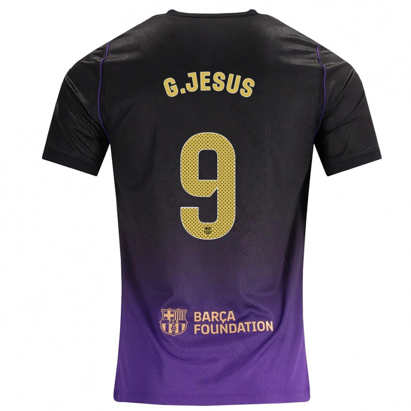 Danxen Męski Gabriel Jesus #9 Fioletowy Żółty Czarny Wyjazdowa Koszulka 2026/27 Koszulki Klubowe