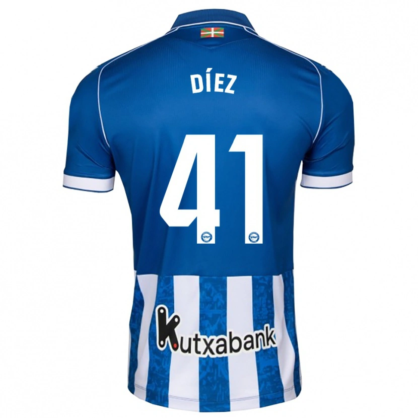 Danxen Męski Victor Díez #41 Niebieski Biały Czarny Domowa Koszulka 2026/27 Koszulki Klubowe