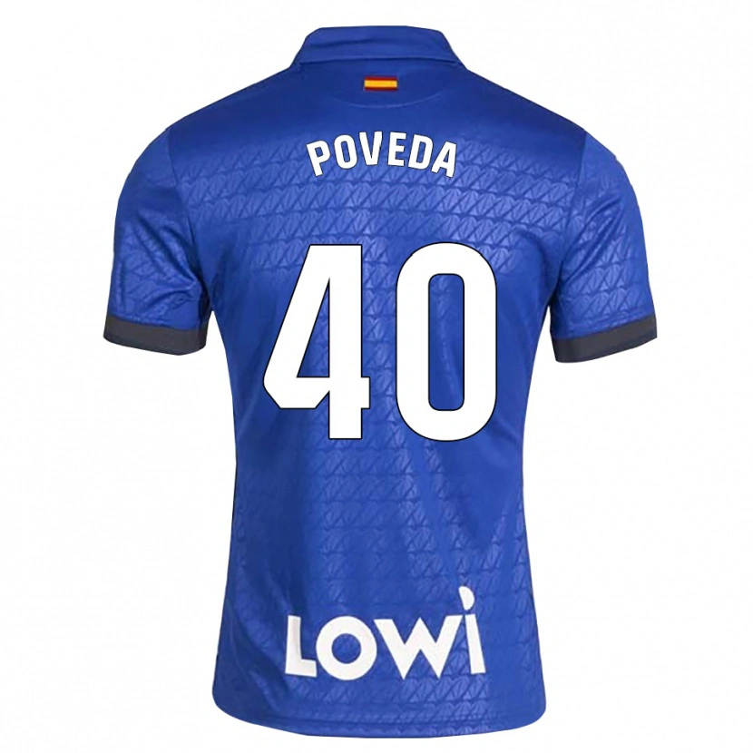 Danxen Męski Pedro Poveda #40 Niebieski Biały Czarny Domowa Koszulka 2026/27 Koszulki Klubowe