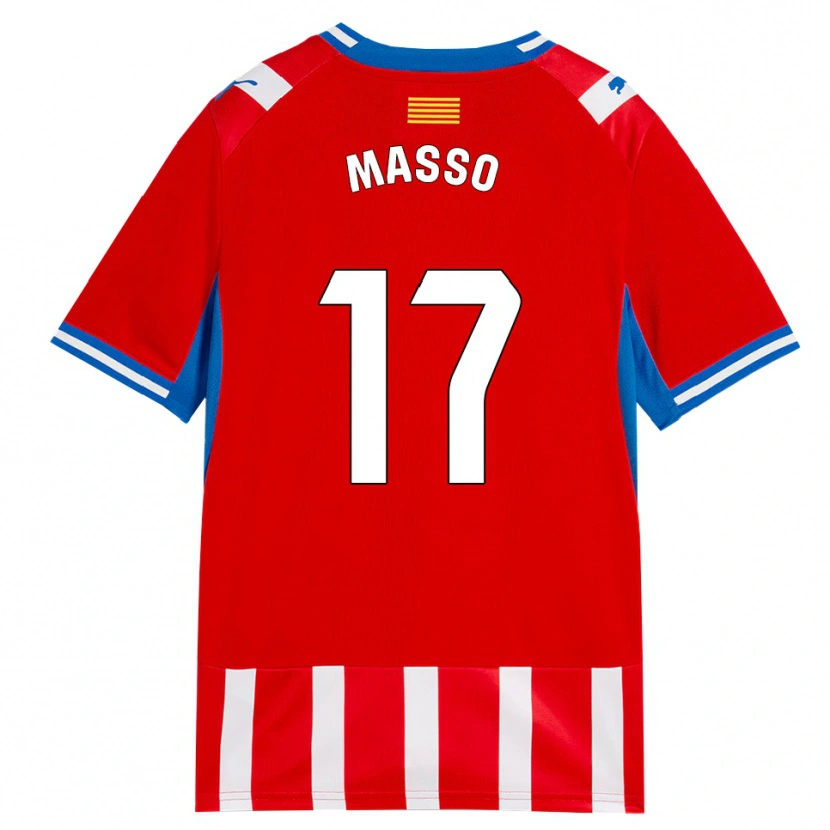 Danxen Męski Ainoa Massó #17 Czerwony Biały Błękitny Domowa Koszulka 2026/27 Koszulki Klubowe