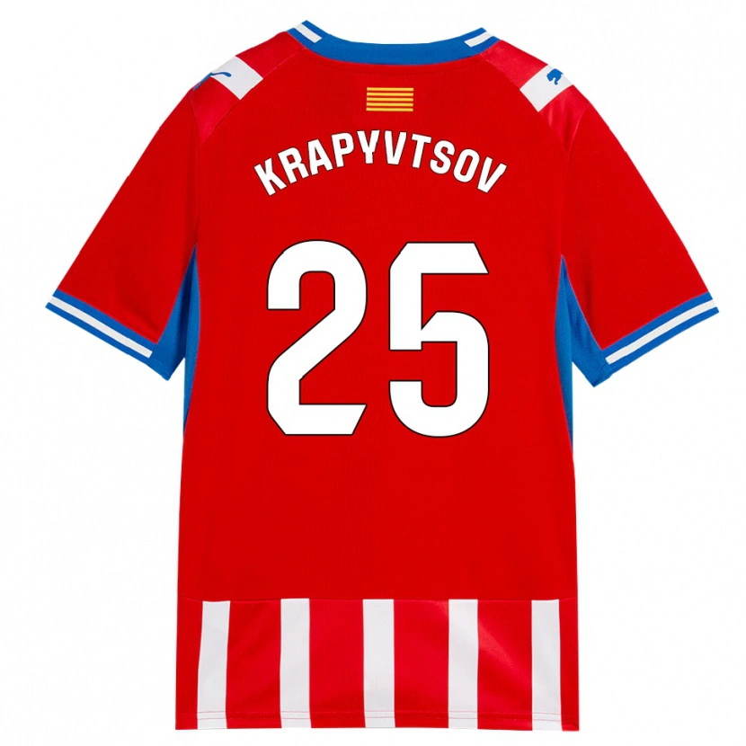 Danxen Męski Vladyslav Krapyvtsov #25 Czerwony Biały Błękitny Domowa Koszulka 2026/27 Koszulki Klubowe