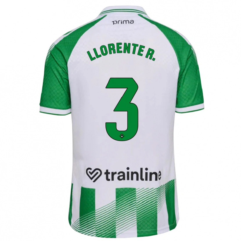 Danxen Męski Diego Llorente #3 Jasnozielony Czarny Biały Domowa Koszulka 2026/27 Koszulki Klubowe