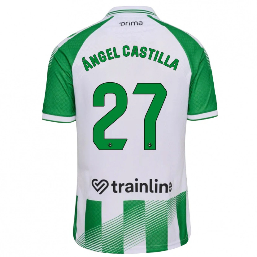 Danxen Męski Miguel Ángel Castilla #27 Jasnozielony Czarny Biały Domowa Koszulka 2026/27 Koszulki Klubowe