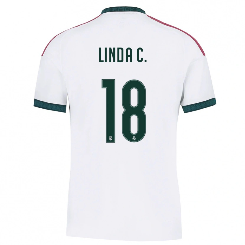 Danxen Męski Linda Caicedo #18 Ciemnozielony Biały Czerwony Domowa Koszulka 2026/27 Koszulki Klubowe