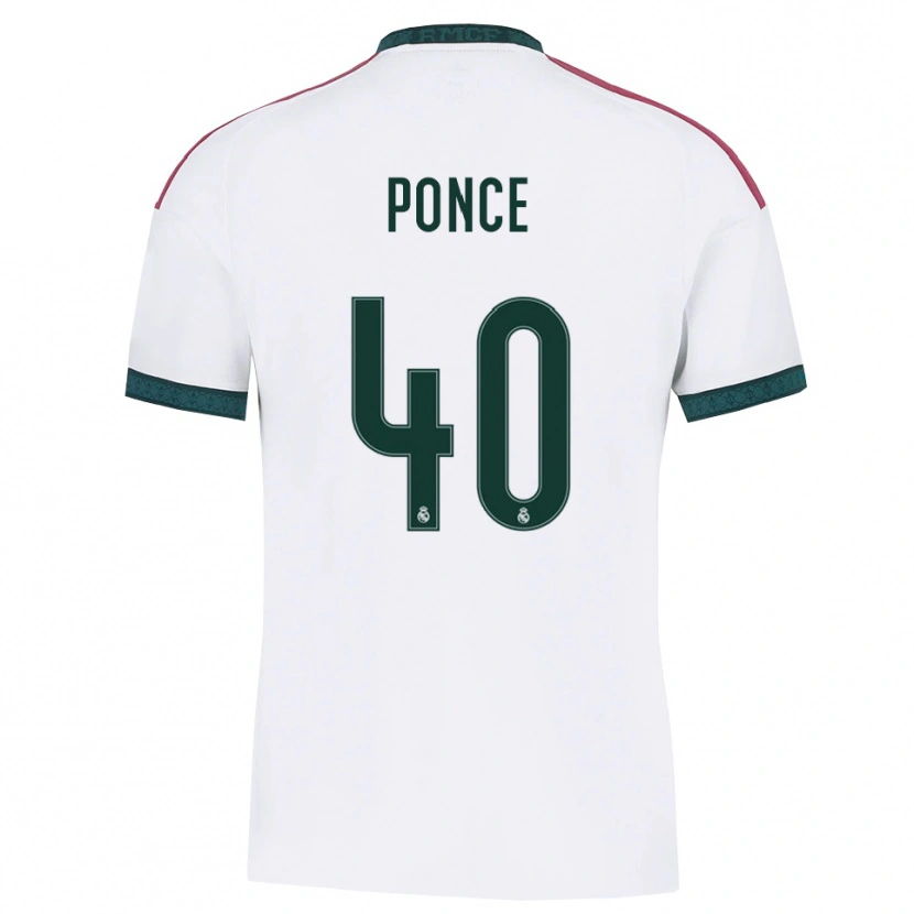 Danxen Męski Guille Ponce #40 Ciemnozielony Biały Czerwony Domowa Koszulka 2026/27 Koszulki Klubowe