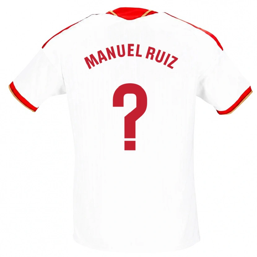 Danxen Męski José Manuel Ruiz #0 Biały Czerwony Domowa Koszulka 2026/27 Koszulki Klubowe