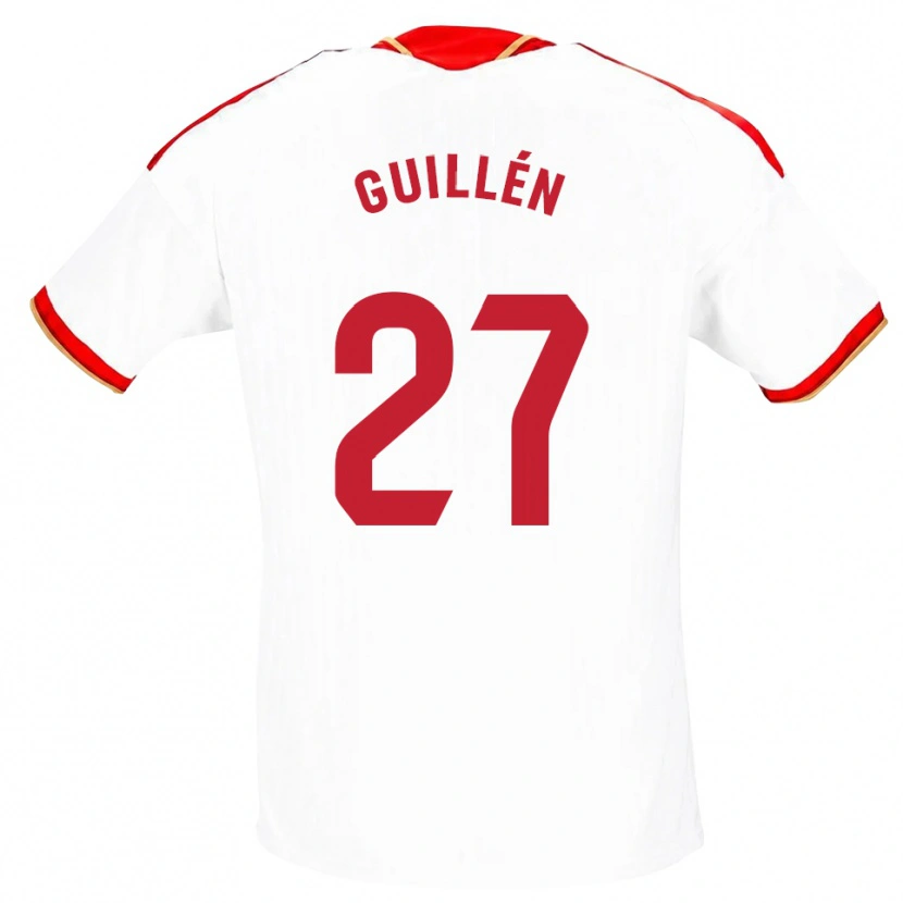Danxen Męski Nico Guillén #27 Biały Czerwony Domowa Koszulka 2026/27 Koszulki Klubowe