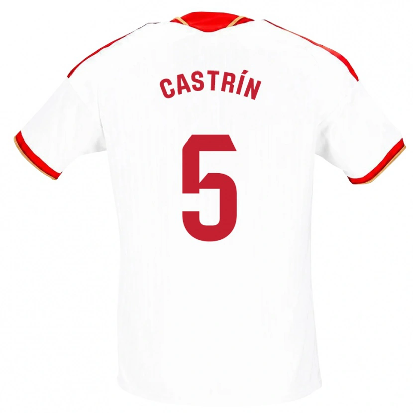 Danxen Męski Andrés Castrín #5 Biały Czerwony Domowa Koszulka 2026/27 Koszulki Klubowe