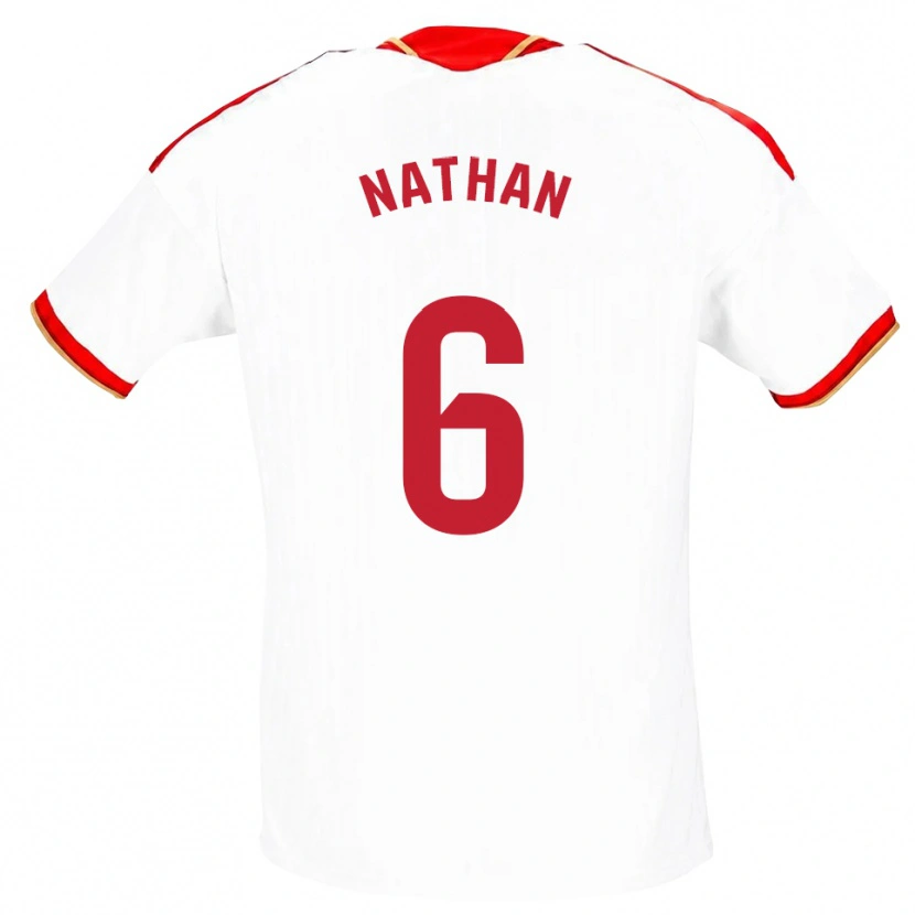 Danxen Męski Nathan Sánchez #6 Biały Czerwony Domowa Koszulka 2026/27 Koszulki Klubowe