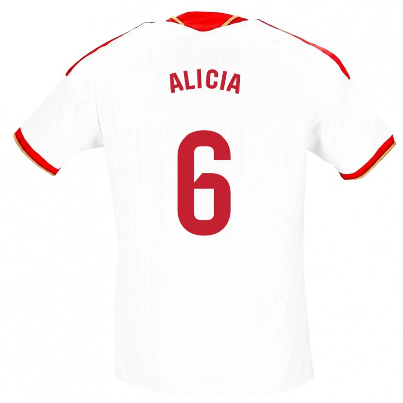 Danxen Męski Alicia Redondo #6 Biały Czerwony Domowa Koszulka 2026/27 Koszulki Klubowe