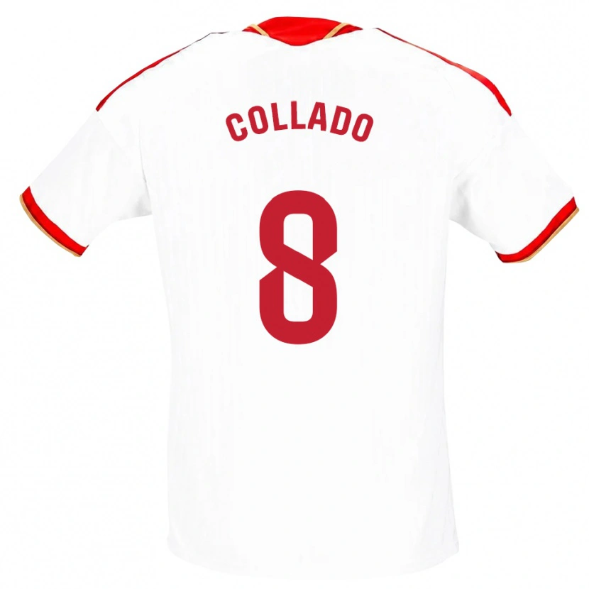 Danxen Męski Alberto Collado #8 Biały Czerwony Domowa Koszulka 2026/27 Koszulki Klubowe