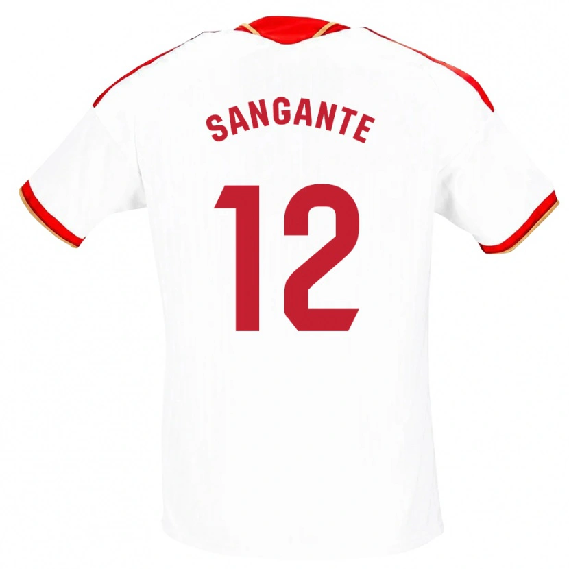 Danxen Męski Arouna Sangante #12 Biały Czerwony Domowa Koszulka 2026/27 Koszulki Klubowe
