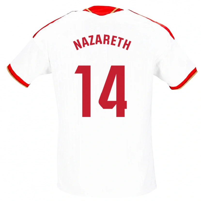 Danxen Męski Nazareth Martín #14 Biały Czerwony Domowa Koszulka 2026/27 Koszulki Klubowe