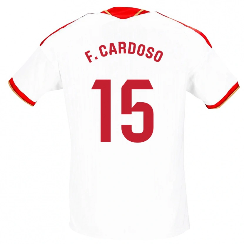 Danxen Męski Fábio Cardoso #15 Biały Czerwony Domowa Koszulka 2026/27 Koszulki Klubowe