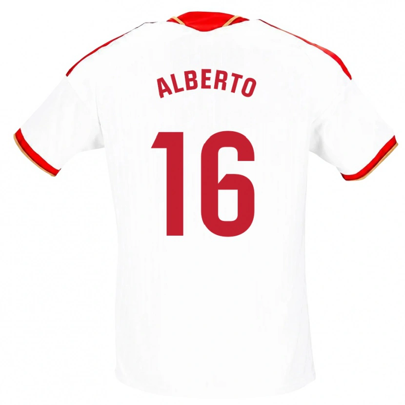 Danxen Męski Alberto González #16 Biały Czerwony Domowa Koszulka 2026/27 Koszulki Klubowe