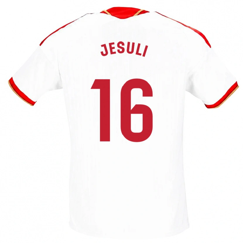 Danxen Męski Jesuli #16 Biały Czerwony Domowa Koszulka 2026/27 Koszulki Klubowe