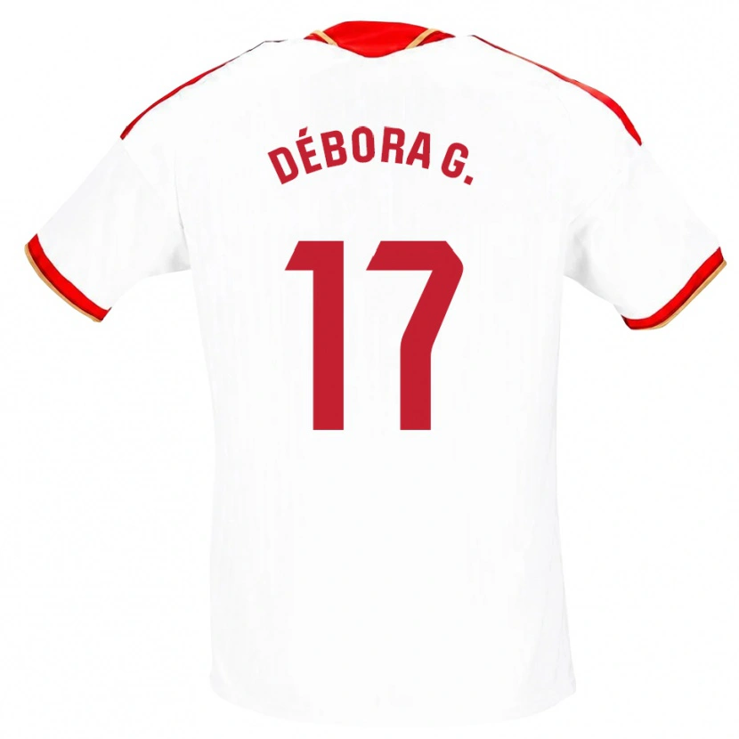 Danxen Męski Débora García Mateo #17 Biały Czerwony Domowa Koszulka 2026/27 Koszulki Klubowe