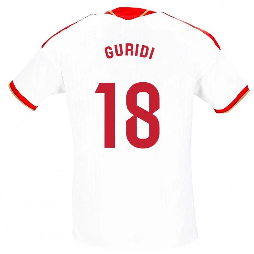 Danxen Męski Jon Guridi #18 Biały Czerwony Domowa Koszulka 2026/27 Koszulki Klubowe